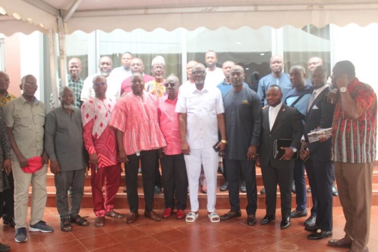 Dr. Joseph Obeng, GUTA President, flanked by stakeholders of Ghana Joint Business Consultative Forum