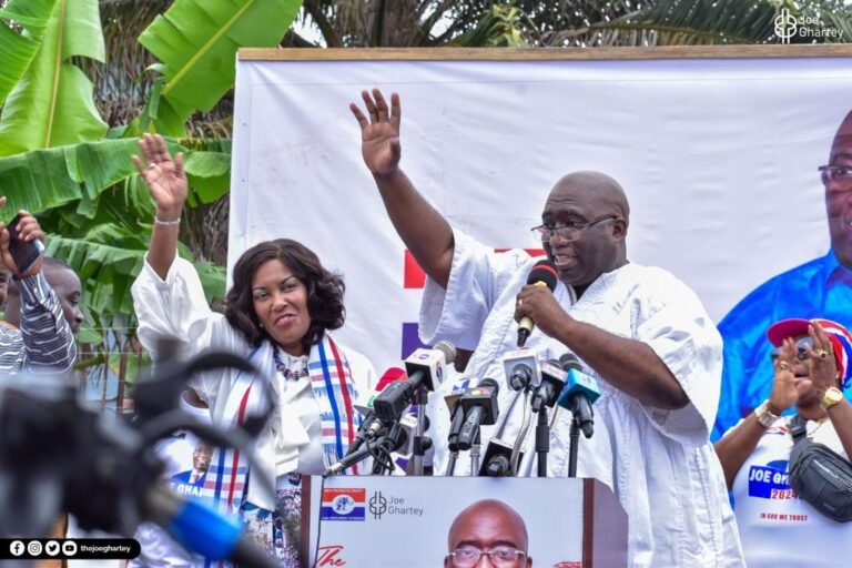 Joe Ghartey and wife responding to cheers from party supporters