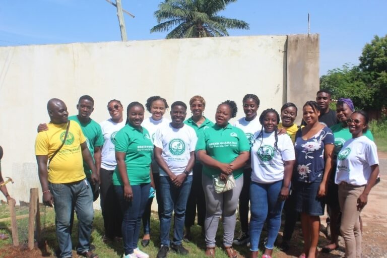 Staff of Danquah Institute and South Labone Girls Technical High School after the tree planting exercise