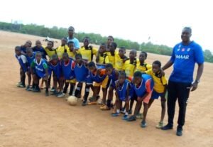 (Far right) Mr. Desmond Mantey, MSCF Founder & CEO, in a photo with sports programme participants